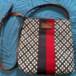 Kate Spade Black and Red Patterned Crossbody Bag